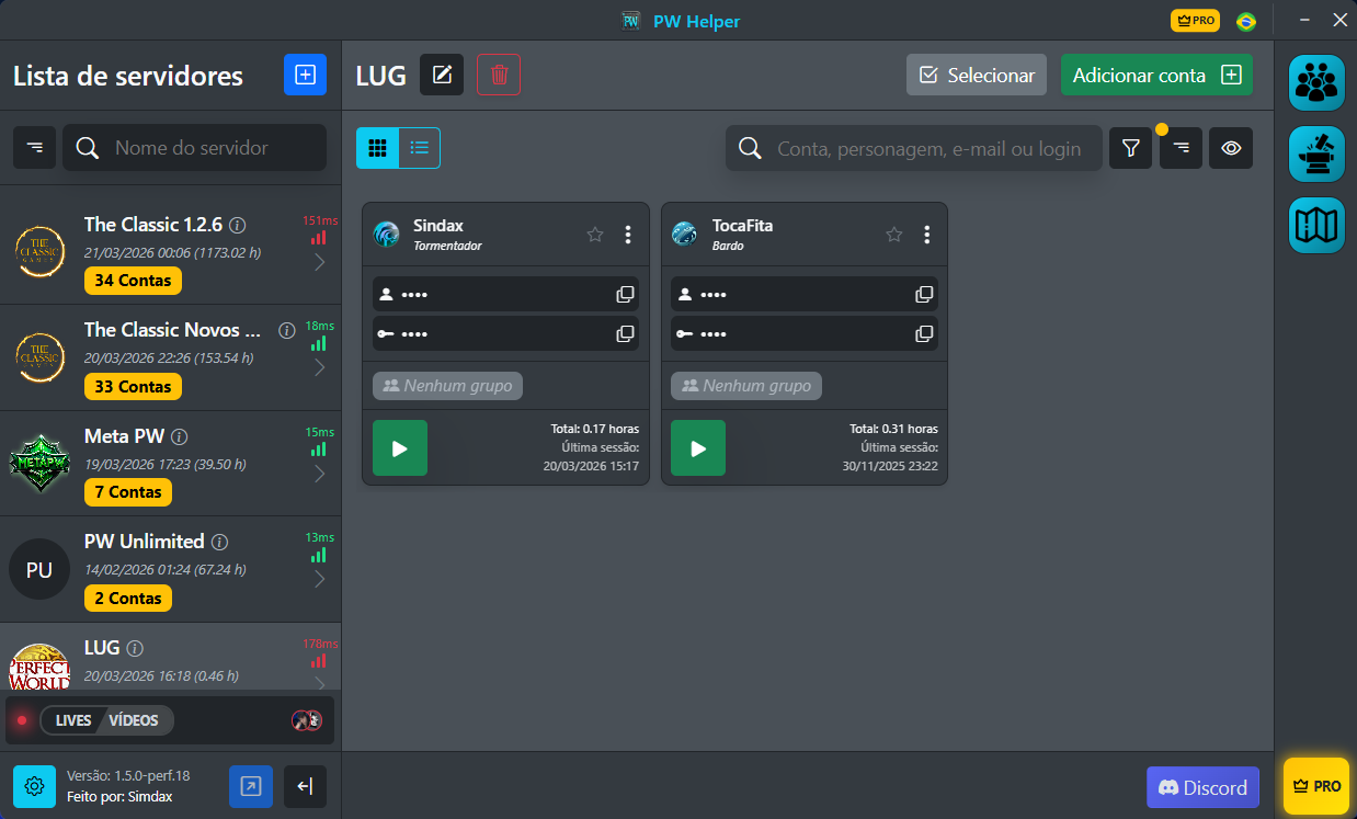 Mockup principal do aplicativo
